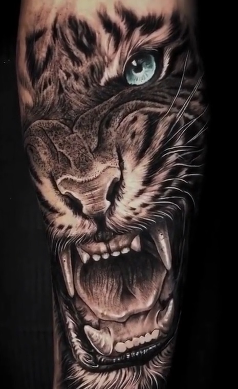 tatuagem-de-tigre-do-olho-azul 